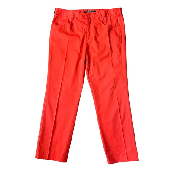 Theyskens’ Theory | Straight Leg Ankle Cropped Dress Slacks Red Orange Size 10 - Picture 2 of 9